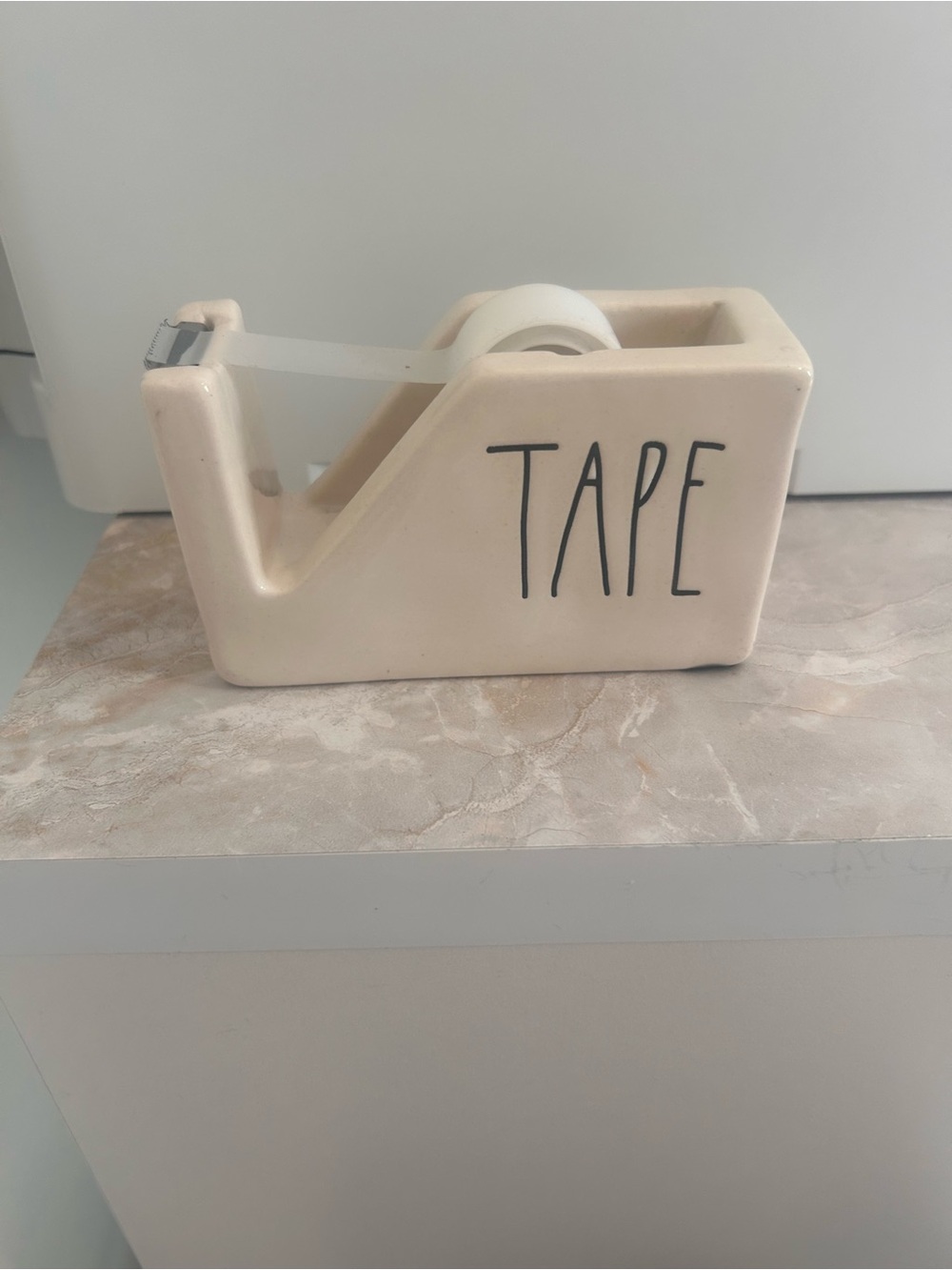 Rae Dunn Artisan Collection Ceramic “TAPE” Tape Dispenser Office Desk Organizer